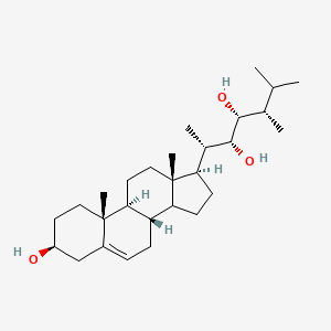 molecular formula C28H48O3 B1260559 (2S,3R,4R,5S)-2-[(3S,8S,9S,10R,13S,17R)-3-羟基-10,13-二甲基-2,3,4,7,8,9,11,12,14,15,16,17-十二氢-1H-环戊并[a]菲并芘-17-基]-5,6-二甲基庚烷-3,4-二醇 