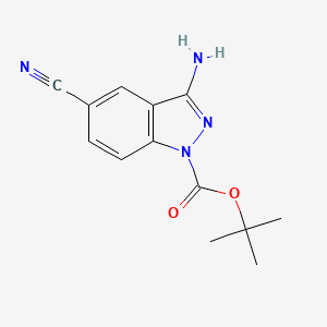 molecular formula C13H14N4O2 B12605624 Tert-butyl 3-amino-5-cyano-1H-indazole-1-carboxylate CAS No. 871709-87-4