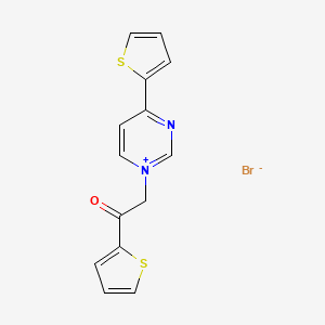 1-[2-Oxo-2-(thiophen-2-yl)ethyl]-4-(thiophen-2-yl)pyrimidin-1-ium bromide