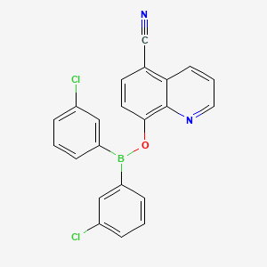 molecular formula C22H13BCl2N2O B12605656 Borinic acid, bis(3-chlorophenyl)-, 5-cyano-8-quinolinyl ester CAS No. 873101-74-7