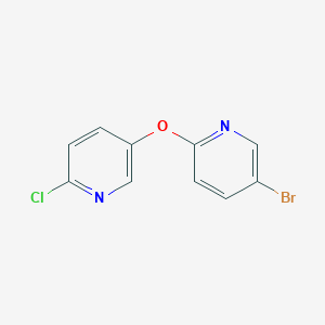 molecular formula C10H6BrClN2O B12605674 5-Bromo-2-[(6-chloropyridin-3-yl)oxy]pyridine CAS No. 900493-25-6