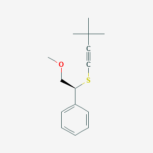 molecular formula C15H20OS B12605697 {(1S)-1-[(3,3-Dimethylbut-1-yn-1-yl)sulfanyl]-2-methoxyethyl}benzene CAS No. 649884-81-1