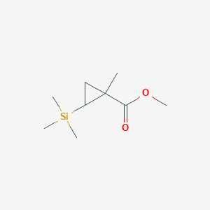 molecular formula C9H18O2Si B12605774 Cyclopropanecarboxylic acid, 1-methyl-2-(trimethylsilyl)-, methyl ester CAS No. 918432-05-0