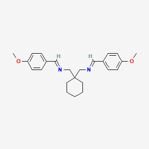 molecular formula C24H30N2O2 B12605776 (E,E)-N,N'-[Cyclohexane-1,1-diylbis(methylene)]bis[1-(4-methoxyphenyl)methanimine] CAS No. 874360-95-9