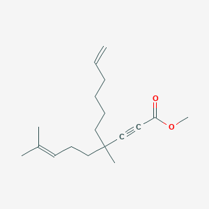 molecular formula C18H28O2 B12605779 9-Decen-2-ynoic acid, 4-methyl-4-(4-methyl-3-pentenyl)-, methyl ester CAS No. 880499-68-3