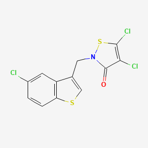 4,5-Dichloro-2-[(5-chloro-1-benzothiophen-3-yl)methyl]-1,2-thiazol-3(2H)-one