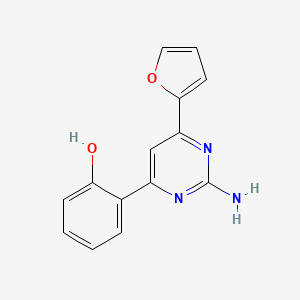 molecular formula C14H11N3O2 B12605808 6-[2-Amino-6-(furan-2-yl)pyrimidin-4(1H)-ylidene]cyclohexa-2,4-dien-1-one CAS No. 908564-58-9