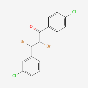 1-Propanone, 2,3-dibromo-3-(3-chlorophenyl)-1-(4-chlorophenyl)-