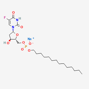 molecular formula C23H39FN2NaO8P B1260585 sodium;[(2R,3S,5R)-5-(5-fluoro-2,4-dioxopyrimidin-1-yl)-3-hydroxyoxolan-2-yl]methyl tetradecyl phosphate 