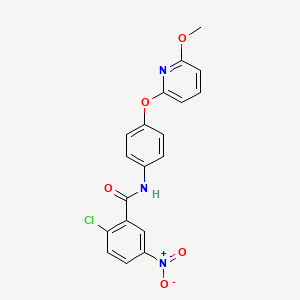 molecular formula C19H14ClN3O5 B12605878 Benzamide, 2-chloro-N-[4-[(6-methoxy-2-pyridinyl)oxy]phenyl]-5-nitro- CAS No. 647853-10-9