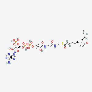 S-[2-[3-[[4-[[[(2R,3S,4R,5R)-5-(6-aminopurin-9-yl)-4-hydroxy-3-phosphonooxyoxolan-2-yl]methoxy-hydroxyphosphoryl]oxy-hydroxyphosphoryl]oxy-2-hydroxy-3,3-dimethylbutanoyl]amino]propanoylamino]ethyl] (E)-6-[(1S,2S)-3-oxo-2-[(Z)-pent-2-enyl]cyclopentyl]hex-2-enethioate