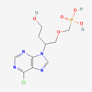 molecular formula C10H14ClN4O5P B12606039 Phosphonic acid, [[2-(6-chloro-9H-purin-9-yl)-4-hydroxybutoxy]methyl]- CAS No. 643028-66-4