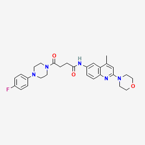 molecular formula C28H32FN5O3 B1260608 4-[4-(4-fluorophenyl)-1-piperazinyl]-N-[4-methyl-2-(4-morpholinyl)-6-quinolinyl]-4-oxobutanamide 