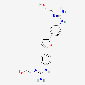 2-(2-hydroxyethyl)-1-[4-[5-[4-[[N'-(2-hydroxyethyl)carbamimidoyl]amino]phenyl]furan-2-yl]phenyl]guanidine