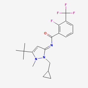 Benzamide, N-[2-(cyclopropylmethyl)-5-(1,1-dimethylethyl)-1,2-dihydro-1-methyl-3H-pyrazol-3-ylidene]-2-fluoro-3-(trifluoromethyl)-