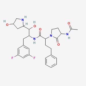 1-Pyrrolidineacetamide, 3-(acetylamino)-N-[(1S,2R)-1-[(3,5-difluorophenyl)methyl]-2-hydroxy-2-[(2R,4S)-4-hydroxy-2-pyrrolidinyl]ethyl]-3-[(1S)-1-methylpropyl]-2-oxo-a-(2-phenylethyl)-, (aS,3S)-