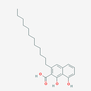 molecular formula C23H32O4 B12606228 2-Naphthalenecarboxylic acid, 3-dodecyl-1,8-dihydroxy- CAS No. 877474-23-2