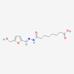 molecular formula C14H20N2O5 B1260626 8-[(2E)-2-[[5-(hydroxymethyl)furan-2-yl]methylidene]hydrazinyl]-8-oxooctanoic acid 