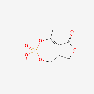 molecular formula C8H11O6P B1260636 3-methoxy-5-methyl-3-oxo-8,8a-dihydro-1H-furo[3,4-e][1,3,2]dioxaphosphepin-6-one 