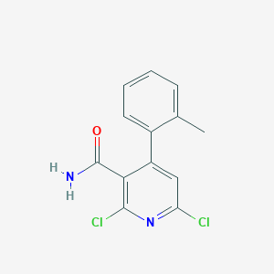 2,6-Dichloro-4-(2-methylphenyl)pyridine-3-carboxamide