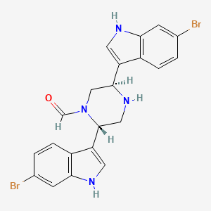 molecular formula C21H18Br2N4O B12606538 (2S,5R)-2,5-bis(6-bromo-1H-indol-3-yl)piperazine-1-carbaldehyde CAS No. 917484-89-0