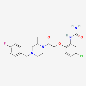 molecular formula C21H24ClFN4O3 B1260657 Urea, N-[5-chloro-2-[2-[(2R)-4-[(4-fluorophenyl)methyl]-2-methyl-1-piperazinyl]-2-oxoethoxy]phenyl]- 