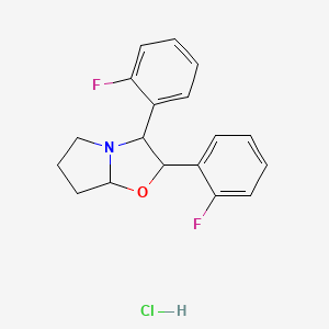 2,3-Bis(2-fluorophenyl)-2,3,5,6,7,7a-hexahydropyrrolo[2,1-b][1,3]oxazole;hydrochloride