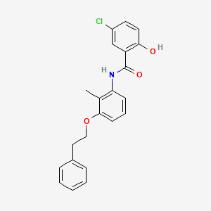 5-Chloro-2-hydroxy-N-[2-methyl-3-(2-phenylethoxy)phenyl]benzamide