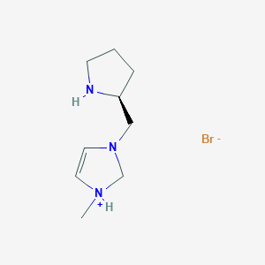 1-Methyl-3-{[(2S)-pyrrolidin-2-yl]methyl}-2,3-dihydro-1H-imidazol-1-ium bromide