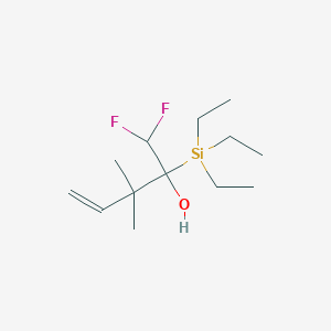 molecular formula C13H26F2OSi B12606605 1,1-Difluoro-3,3-dimethyl-2-(triethylsilyl)pent-4-en-2-ol CAS No. 649717-91-9