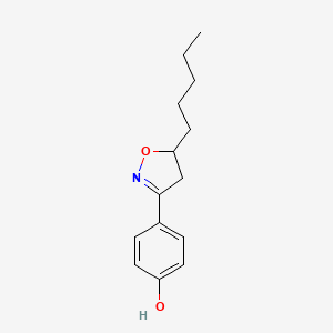 molecular formula C14H19NO2 B12606619 Phenol, 4-(4,5-dihydro-5-pentyl-3-isoxazolyl)- CAS No. 646035-31-6