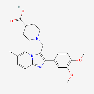 1-[2-(3,4-Dimethoxyphenyl)-6-methylimidazo[1,2-a]pyridin-3-ylmethyl]piperidine-4-carboxylic acid