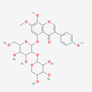 molecular formula C29H34O15 B1260675 5-[[4,5-Dihydroxy-6-(hydroxymethyl)-3-[(3,4,5-trihydroxy-2-oxanyl)oxy]-2-oxanyl]oxy]-7,8-dimethoxy-3-(4-methoxyphenyl)-1-benzopyran-4-one 