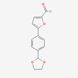 5-[4-(1,3-Dioxolan-2-yl)phenyl]furan-2-carbaldehyde