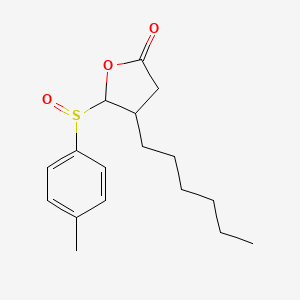 4-Hexyl-5-(4-methylbenzene-1-sulfinyl)oxolan-2-one