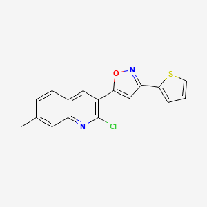 Quinoline, 2-chloro-7-methyl-3-[3-(2-thienyl)-5-isoxazolyl]-