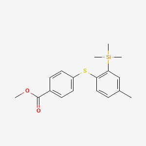 Benzoic acid, 4-[[4-methyl-2-(trimethylsilyl)phenyl]thio]-, methyl ester