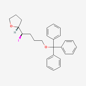 molecular formula C27H29IO2 B12606981 Furan, tetrahydro-2-[(1R)-1-iodo-4-(triphenylmethoxy)butyl]-, (2R)- CAS No. 651057-16-8