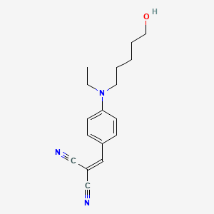 molecular formula C17H21N3O B12607025 ({4-[Ethyl(5-hydroxypentyl)amino]phenyl}methylidene)propanedinitrile CAS No. 648909-81-3