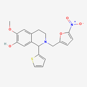 molecular formula C19H18N2O5S B1260717 6-甲氧基-2-[(5-硝基-2-呋喃基)甲基]-1-噻吩-2-基-3,4-二氢-1H-异喹啉-7-醇 