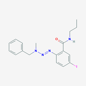 molecular formula C18H21IN4O B12607453 2-[(1E)-3-Benzyl-3-methyltriaz-1-en-1-yl]-5-iodo-N-propylbenzamide CAS No. 646524-16-5