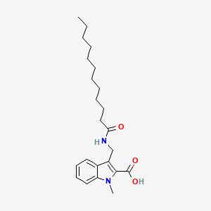 B12607469 3-[(Dodecanoylamino)methyl]-1-methyl-1H-indole-2-carboxylic acid CAS No. 872593-21-0