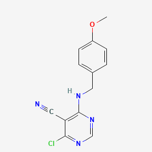 4-Chloro-6-{[(4-methoxyphenyl)methyl]amino}pyrimidine-5-carbonitrile