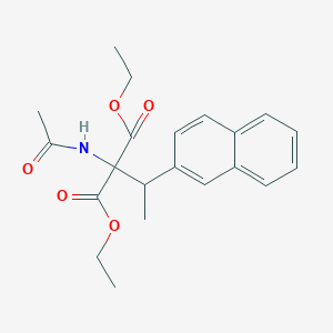 molecular formula C21H25NO5 B12607537 Propanedioic acid, (acetylamino)[1-(2-naphthalenyl)ethyl]-, diethyl ester CAS No. 647025-46-5