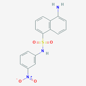 molecular formula C16H13N3O4S B12607610 5-Amino-N-(3-nitrophenyl)naphthalene-1-sulfonamide CAS No. 648899-05-2