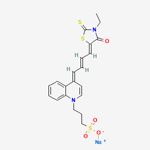 molecular formula C21H21N2NaO4S3 B1260765 sodium;3-[(4E)-4-[(E,4Z)-4-(3-ethyl-4-oxo-2-sulfanylidene-1,3-thiazolidin-5-ylidene)but-2-enylidene]quinolin-1-yl]propane-1-sulfonate 