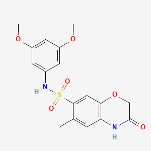 molecular formula C17H18N2O6S B1260773 N-(3,5-dimethoxyphenyl)-6-methyl-3-oxo-4H-1,4-benzoxazine-7-sulfonamide 
