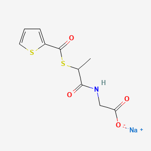 molecular formula C10H10NNaO4S2 B1260781 Stepronin sodium CAS No. 78126-10-0