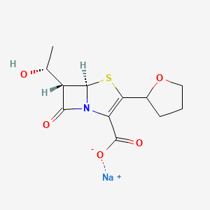 Sodium 6-(1-hydroxyethyl)-7-oxo-3-(oxolan-2-YL)-4-thia-1-azabicyclo[3.2.0]hept-2-ene-2-carboxylate