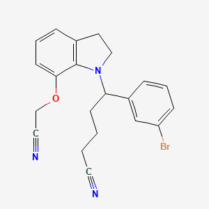 5-(3-Bromophenyl)-5-[7-(cyanomethoxy)-2,3-dihydro-1H-indol-1-yl]pentanenitrile